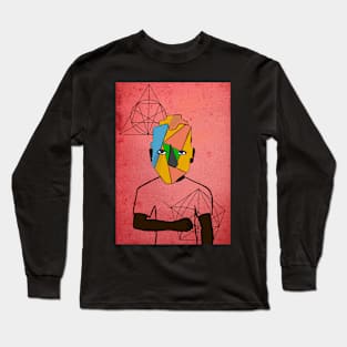 Unique MaleMask Digital Collectible with CrayonEye Color and BlueSkin on TeePublic Long Sleeve T-Shirt